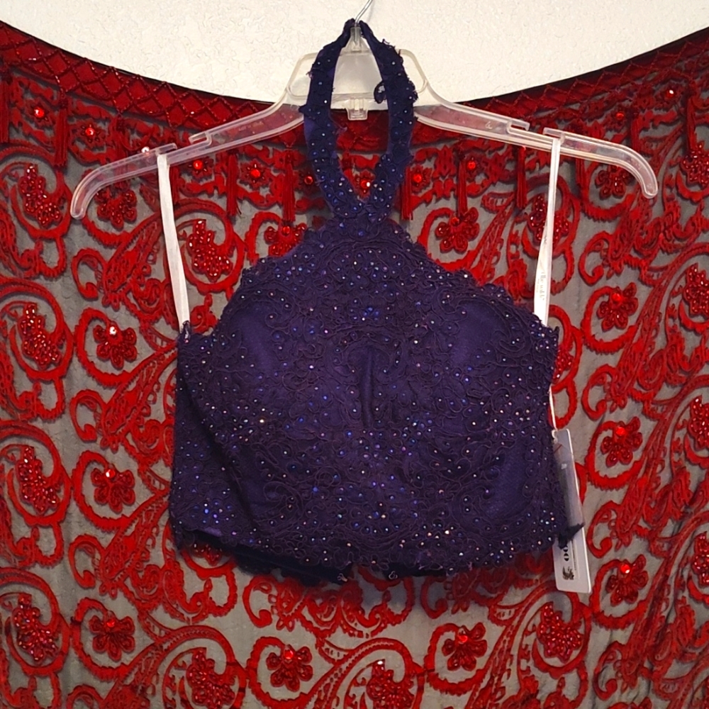 Envious Couture Sequin Black top Size 10